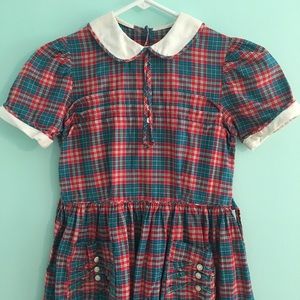 30s-40s plaid schoolgirl juniors dress